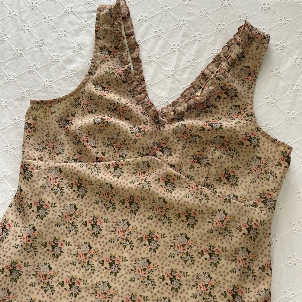 Vintage Compagnie International Express Floral Mini Dress Cottagecore Prairie